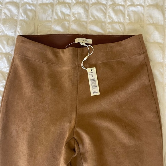 Max Studio Tan Faux Suede Skinny Pants - Picture 6 of 12